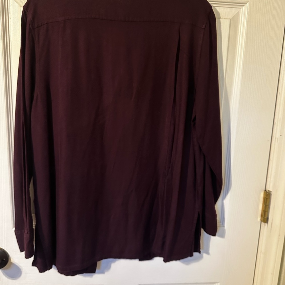 Classic Elements Button-Down Shirt Sz 10/12 Wine/Burgundy - Picture 2 of 5